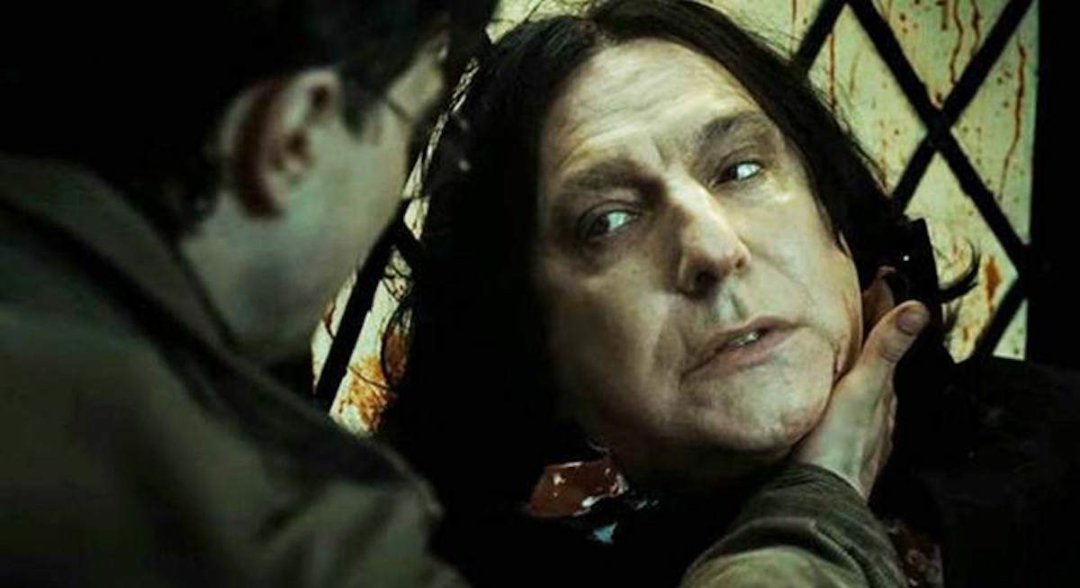 Harry with Snape as he dies